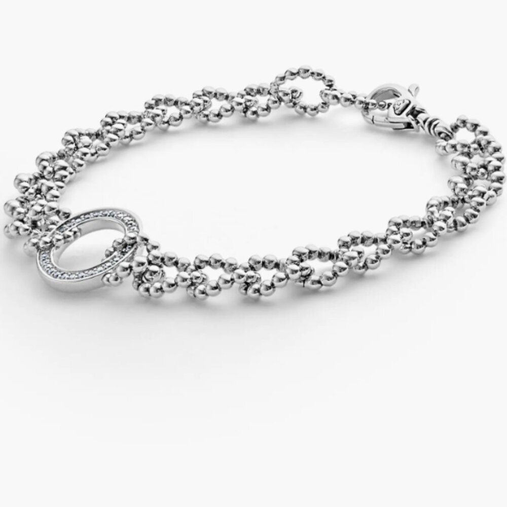 Caviar Spark Circle Diamond Link Bracelet from Lagos Sz 7 - Picture 2 of 13